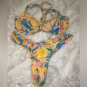 AURELLE YELLOW FLORAL PRINT BIKINI